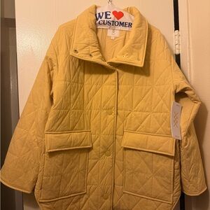 RHONE Women's Yellow Quilted Puffer Coat
